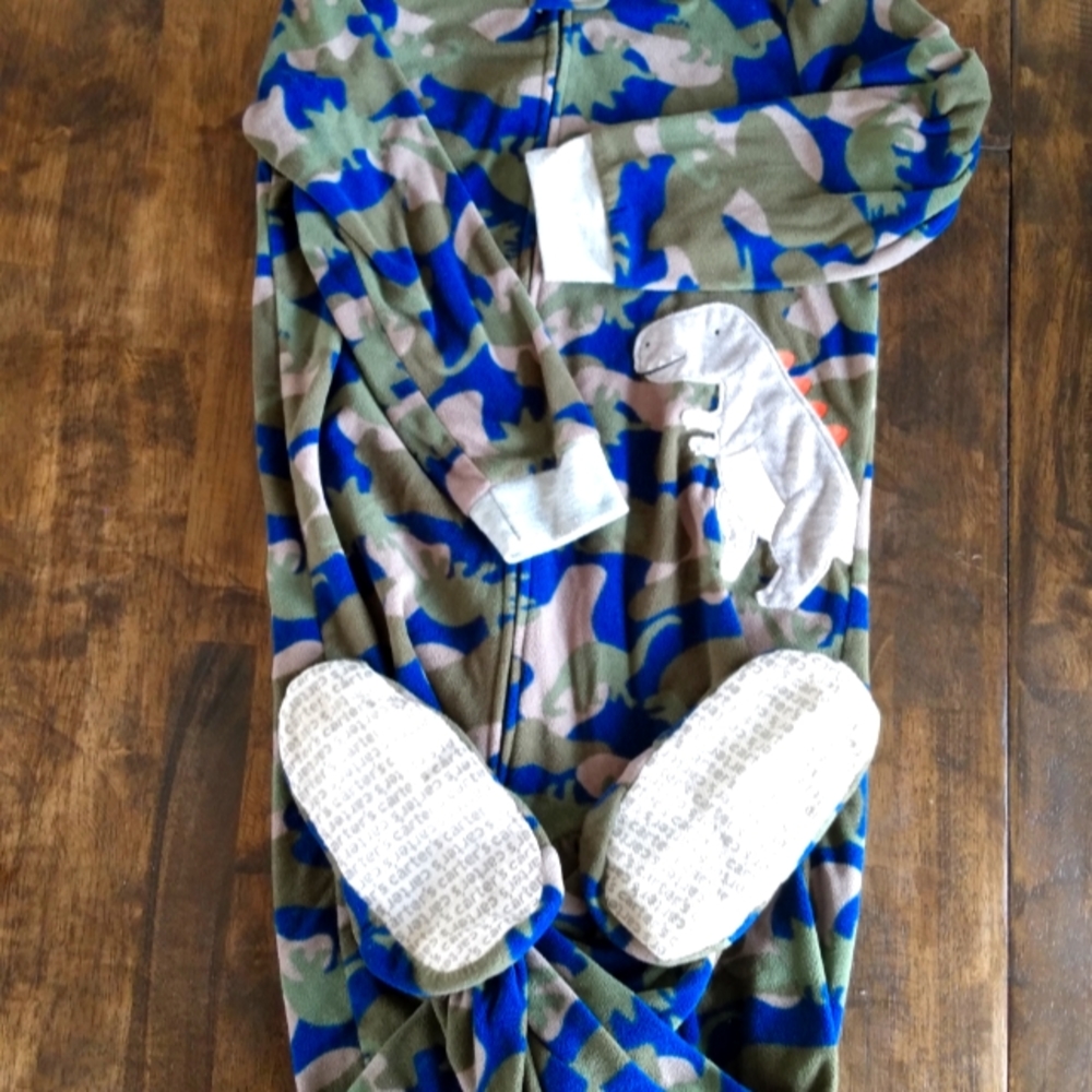 Carter's full zip donosaur pajamas
